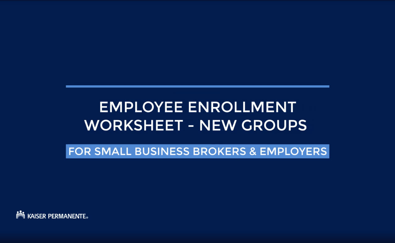 Employee enrollment worksheets - New groups