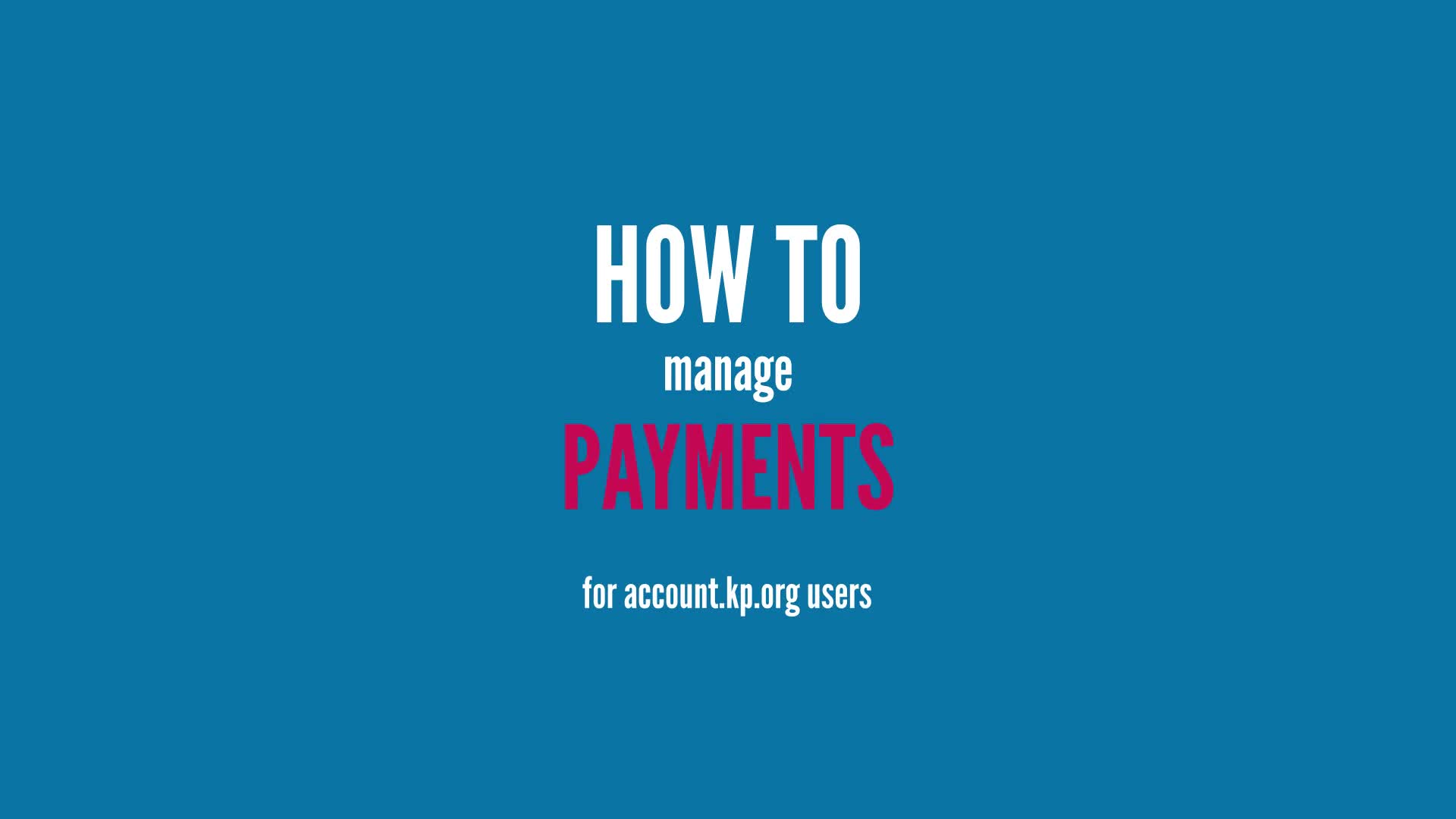 Manage Payments